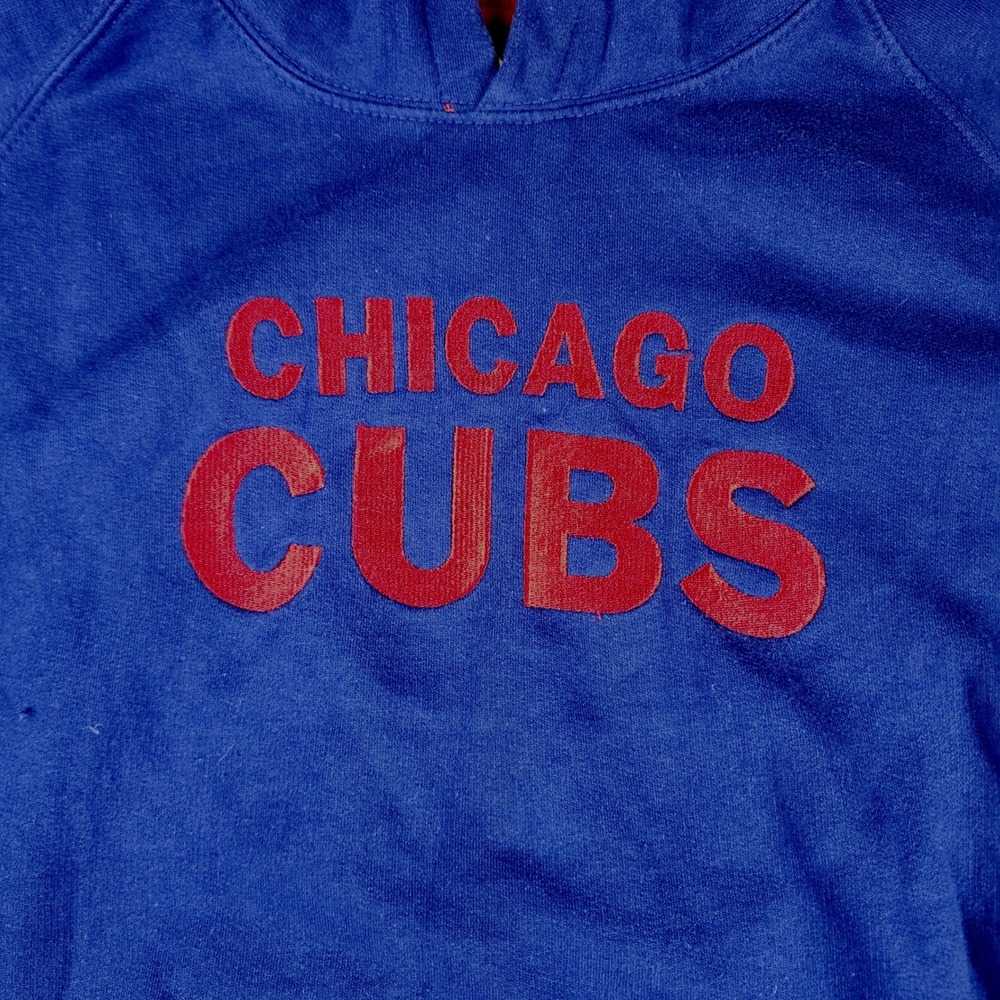 Unbranded Chicago Cubs Hoodie Size L MLB Baseball Pullover Blue Red Sportswear - Picture 4 of 9